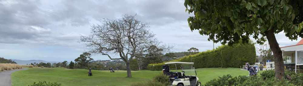 Kingston Beach Golf Club with golf buggy