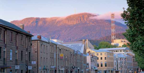 Salamanca Place and Mt Wellington Hobart