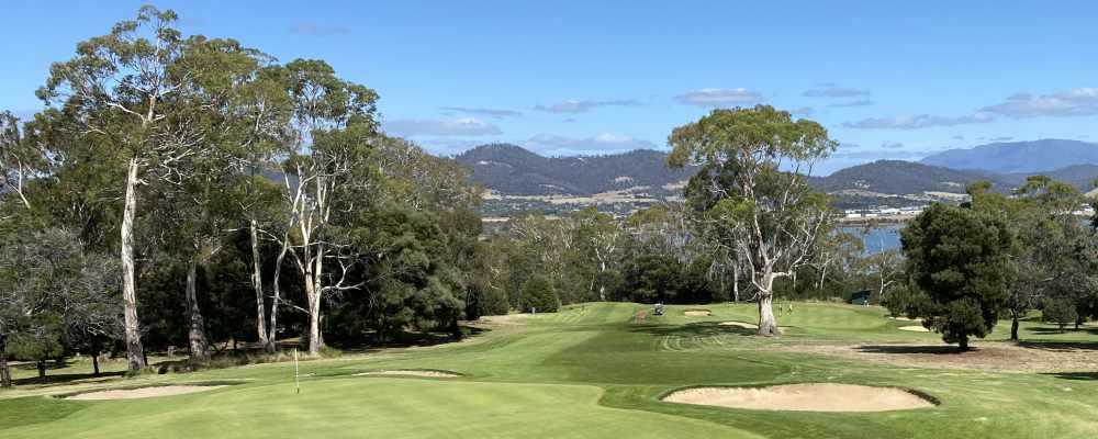 Green, fairway and bunker at Tasmania Golf Club