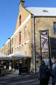 Old stone warehouses at the Salamanca Markets in Hobart, Tasmania